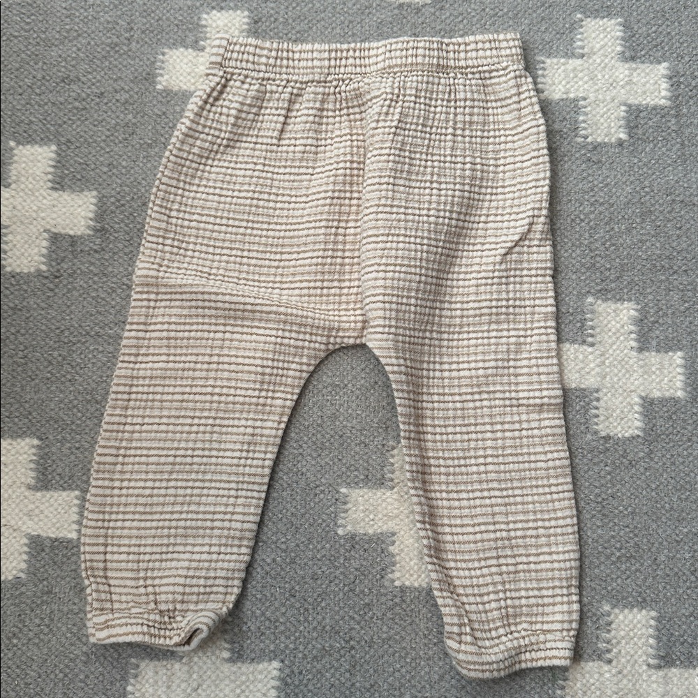 Quincy Mae Striped Woven Pants Ochre